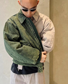 vision SPLIT BOMBER JACKET秋冬拉链拼色夹克