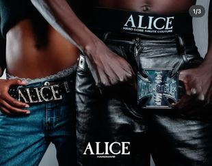 Alice Hollywood Belt 旋转logo十字水钻腰带