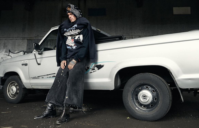 JOSHUA JAMAL DENIM NBHD SHORT BLK 褪色复古牛仔裤