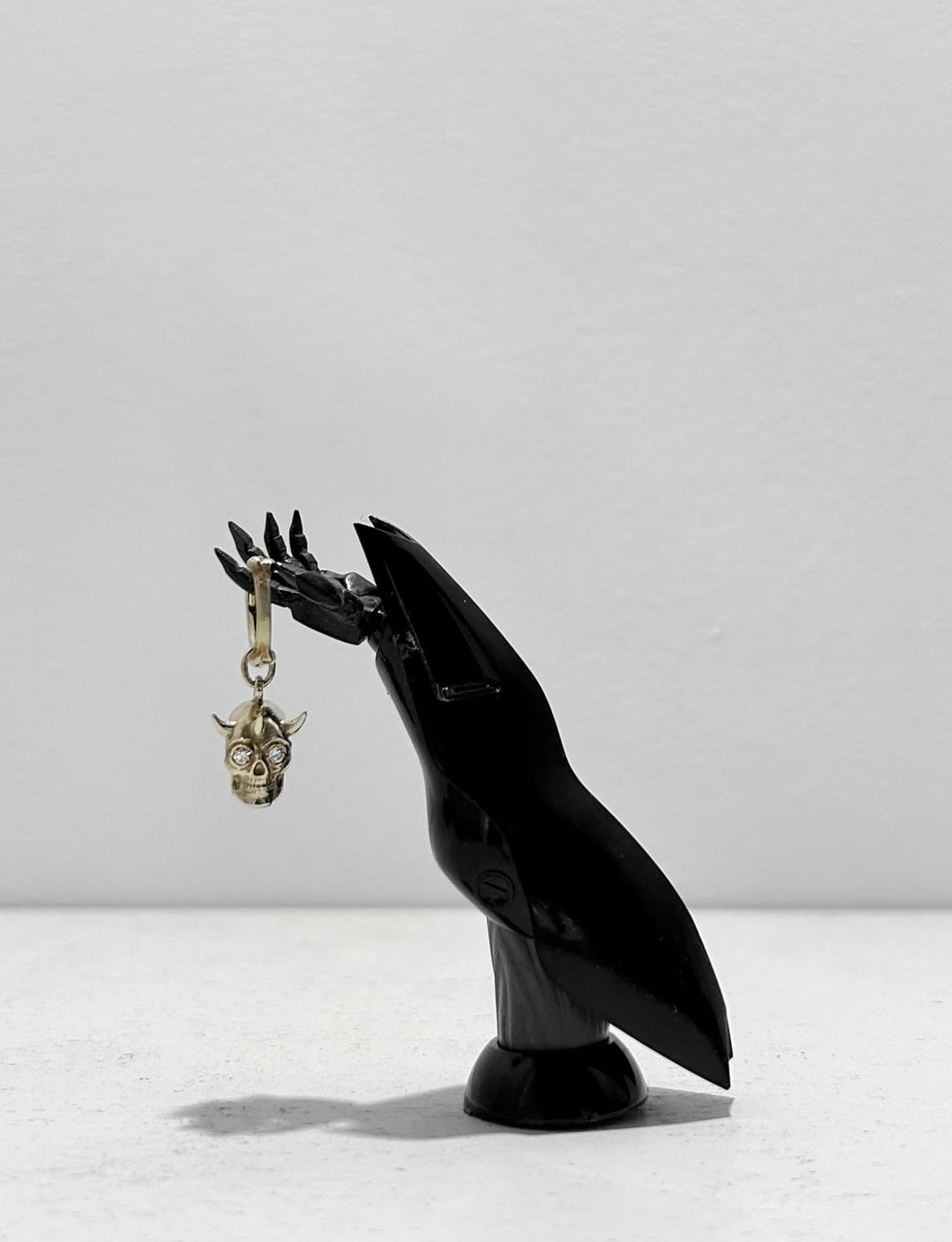 Memento Mori 14k金钻石耳钉定制款骷髅头耳环