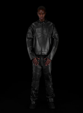 DONCARE 25SS 皮革水钻机车夹克 s-xl 7500