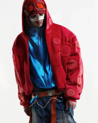 BADSON FRUIT PUNCH 'OXYGEN' PADDED ZIP-UP HOODIE拉链帽衫