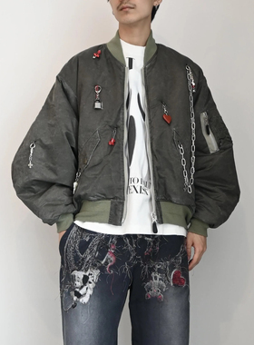 doublet KEY CHAIN DECORATED BOMBER JACKET链条夹克