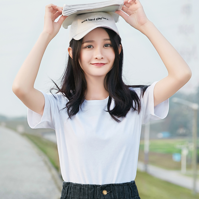 59元兩件純棉T恤女短袖夏2018新款白色韓版寬松百搭學生上衣半袖