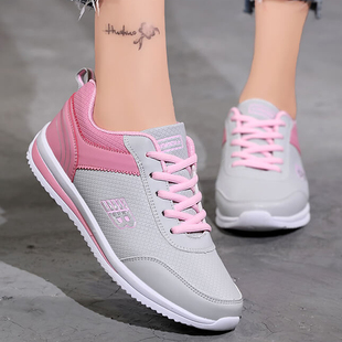 运动鞋女2025新款皮面防水初中学生防滑软底女生休闲跑步鞋子秋季