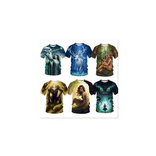 夏3D嘻哈美女精灵速干透气高弹宽松加大码个性欧美冰丝短袖t恤男