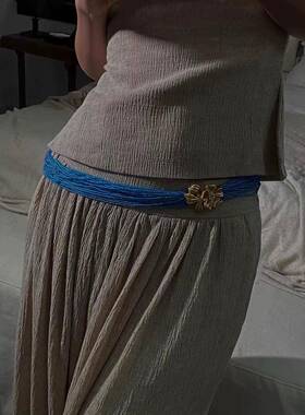 博主搭配腰炼华丽覆古宫廷感中古风夸张多层串珠花朵项炼