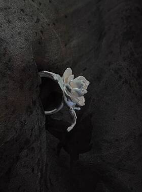 茉莉戒指 烧白工艺 开口可调节