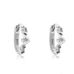 原创设计星星相吸耳圈轻奢几何耳扣冷淡风芒星耳饰