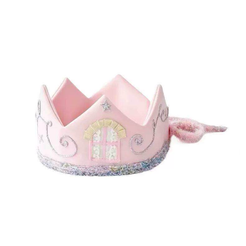 设计新品天使粉可爱皇冠生日帽女小众设计高级少女心生日配饰