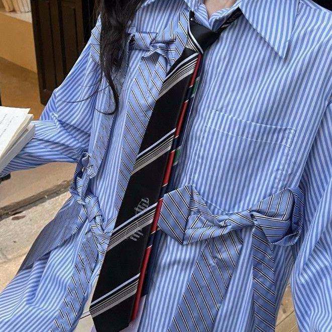 五合一领带美式小众设计感拼接免打款领带