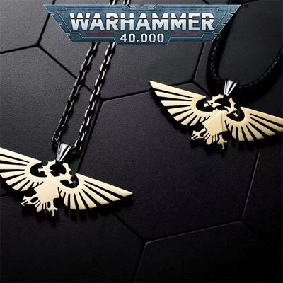 星辰铸造 战锤40K周边帝国 天鹰项链吊坠时尚个性毛衣链生日礼物