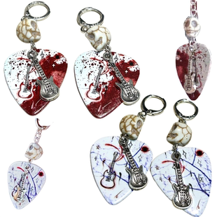 梦核星星吉他拨片耳钉耳夹 摇滚少女朋克乐队哥特亚文化耳饰