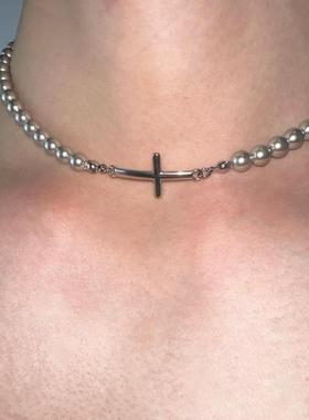 简约基础款十字钛钢项链