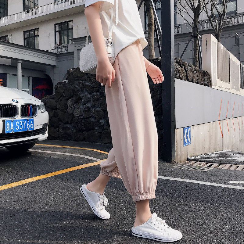 雪纺灯笼裤女夏韩版凉凉学生宽松阔腿大人垂感防蚊裤子哈伦裤薄款