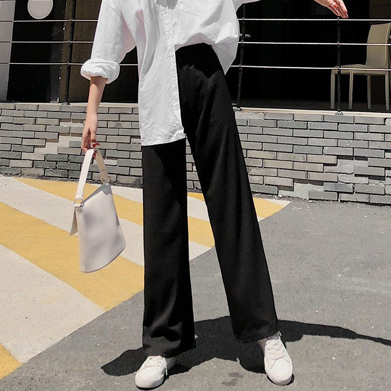 阔腿裤女显瘦裤子夏高腰直筒宽松垂感学生西装拖地长裤春秋坠感
