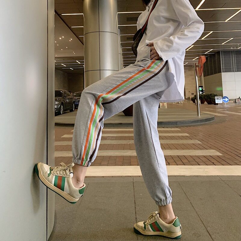 运动裤女哈伦卫裤宽松休闲春季2020新款显瘦网红束脚裤子潮ins