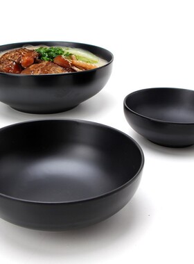 密胺麻辣烫碗韩式冷面碗拉面碗塑料泡面碗黑色烤肉拌饭碗仿瓷餐具