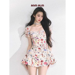 法式 度假风蕾丝碎花连衣裙女夏吊带短裙 塞纳花房 AOMALM少也眼