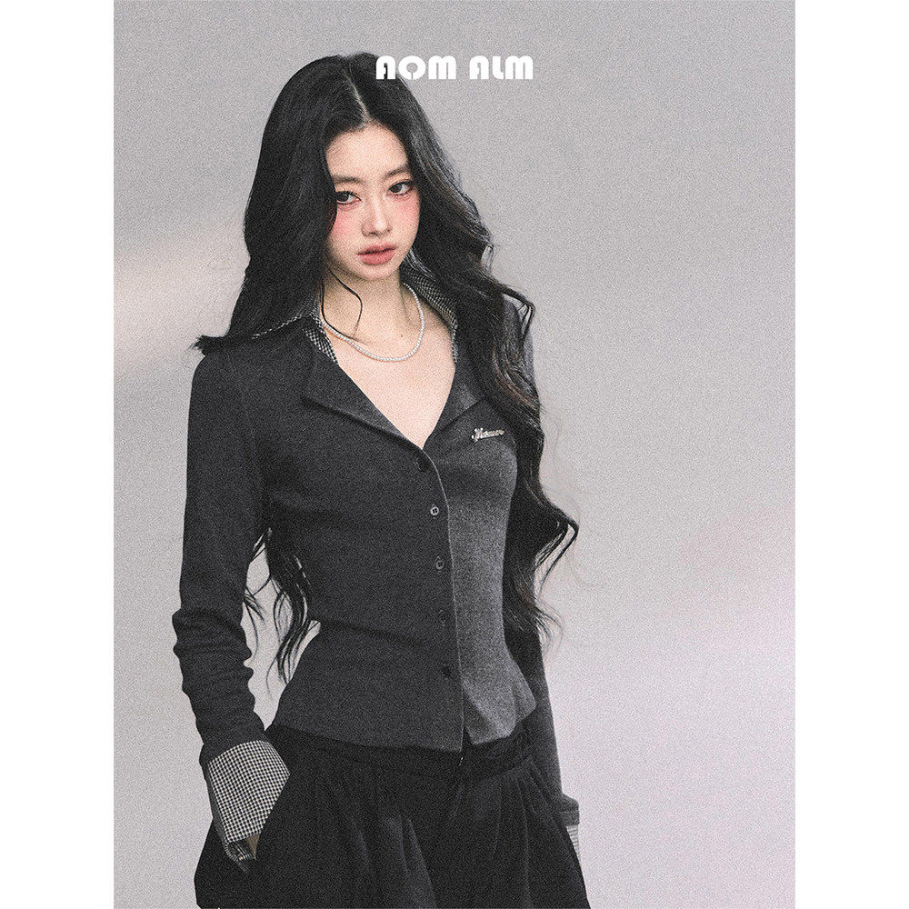 AOMALM少也眼"女高转校生"%假两件美式长袖针织T恤女秋冬显瘦上衣,女装/女士精品,T恤,淘宝优惠券,粉丝福利购,淘宝优惠卷