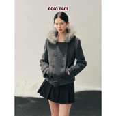 烟火 余温 %法式 AOMALM少也眼 赫本风套装 裙女冬外套短裙两件套