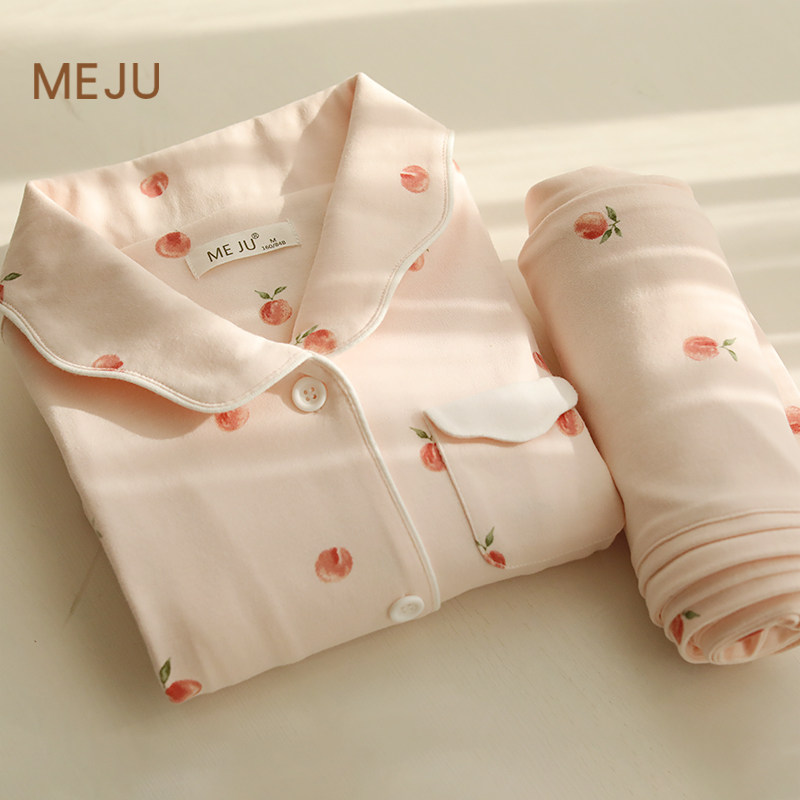 蔓秋月子服产后2月春秋款纯棉产后哺乳孕妇睡衣家居服喂奶家居服