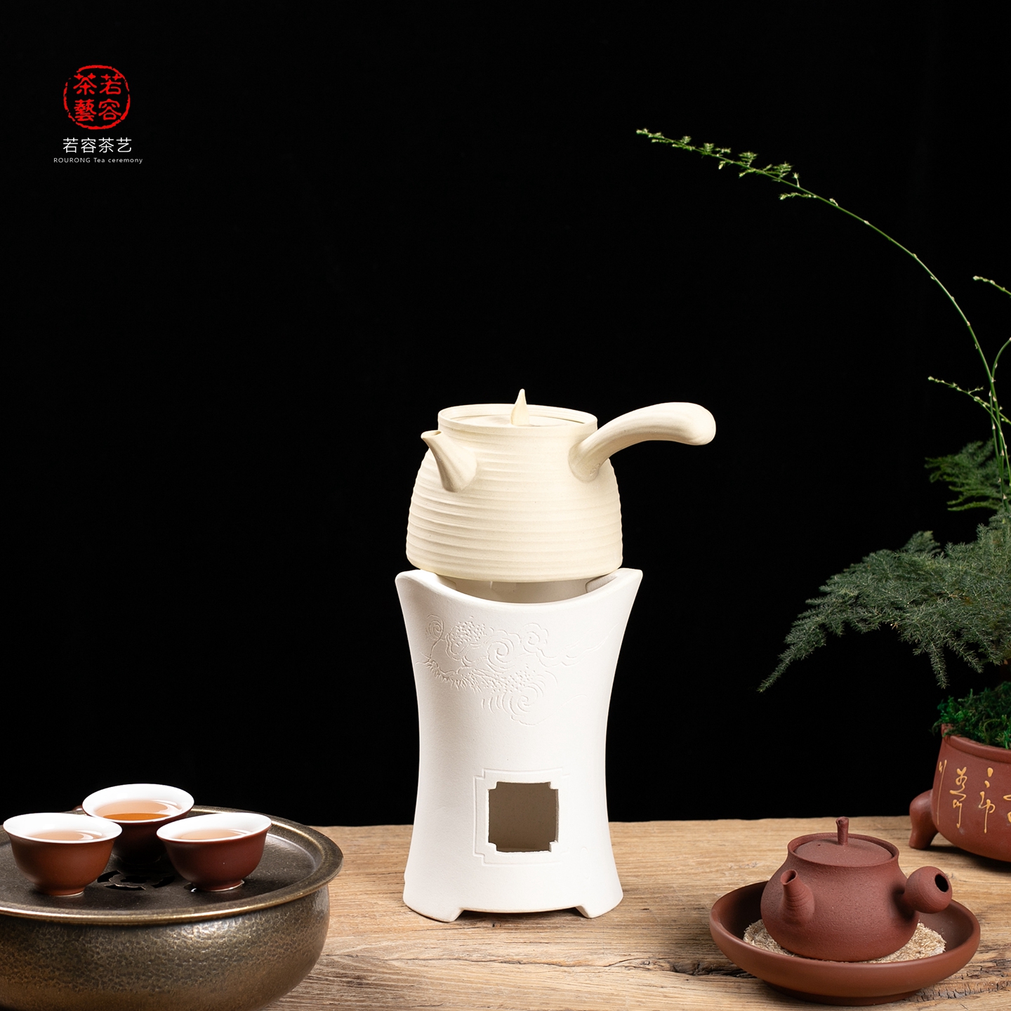白泥砂铫潮汕工夫茶炭火白泥炉壶煮茶壶白陶壶烧水壶手拉壶电陶炉
