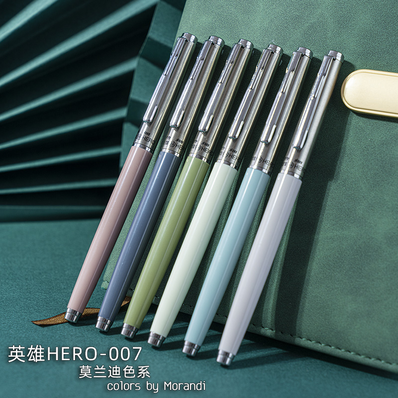 英雄007老式复古钢笔小学生练字专用三年级礼物送礼经典款铱金笔男士办公书写书法笔女士高档精致刻字定制
