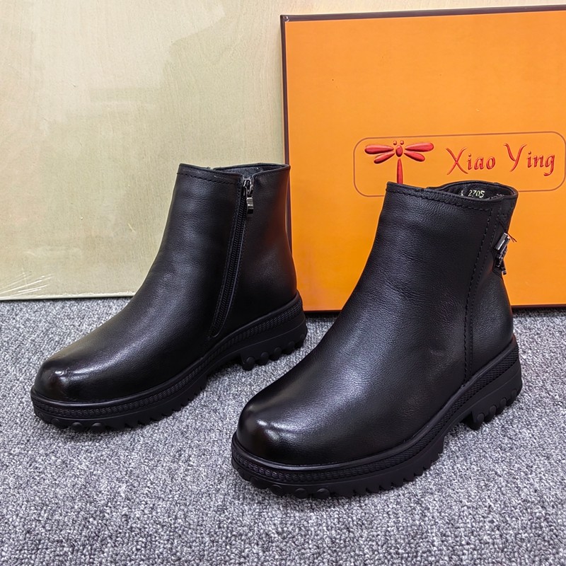 35码瑕疵清仓真皮马丁靴女黑色短靴侧拉链厚底防滑保暖加绒女靴潮,女鞋,马丁靴,淘宝优惠券,粉丝福利购,淘宝优惠卷