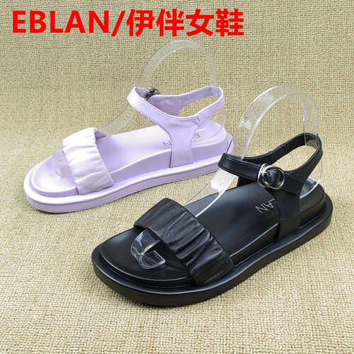 品牌撤柜清仓处理夏季新款露趾低跟平底扣带轻便时尚百搭女凉鞋潮