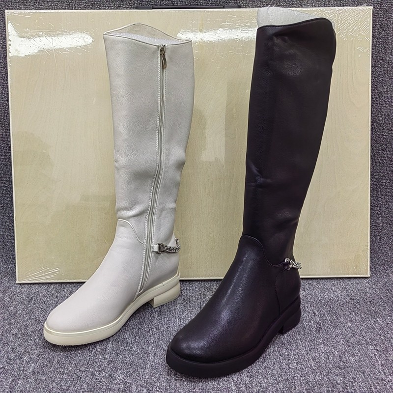 撤柜清仓处理英伦风高筒骑士靴女侧拉链皮带扣显瘦长筒靴平底圆头,女鞋,骑士靴,淘宝优惠券,粉丝福利购,淘宝优惠卷