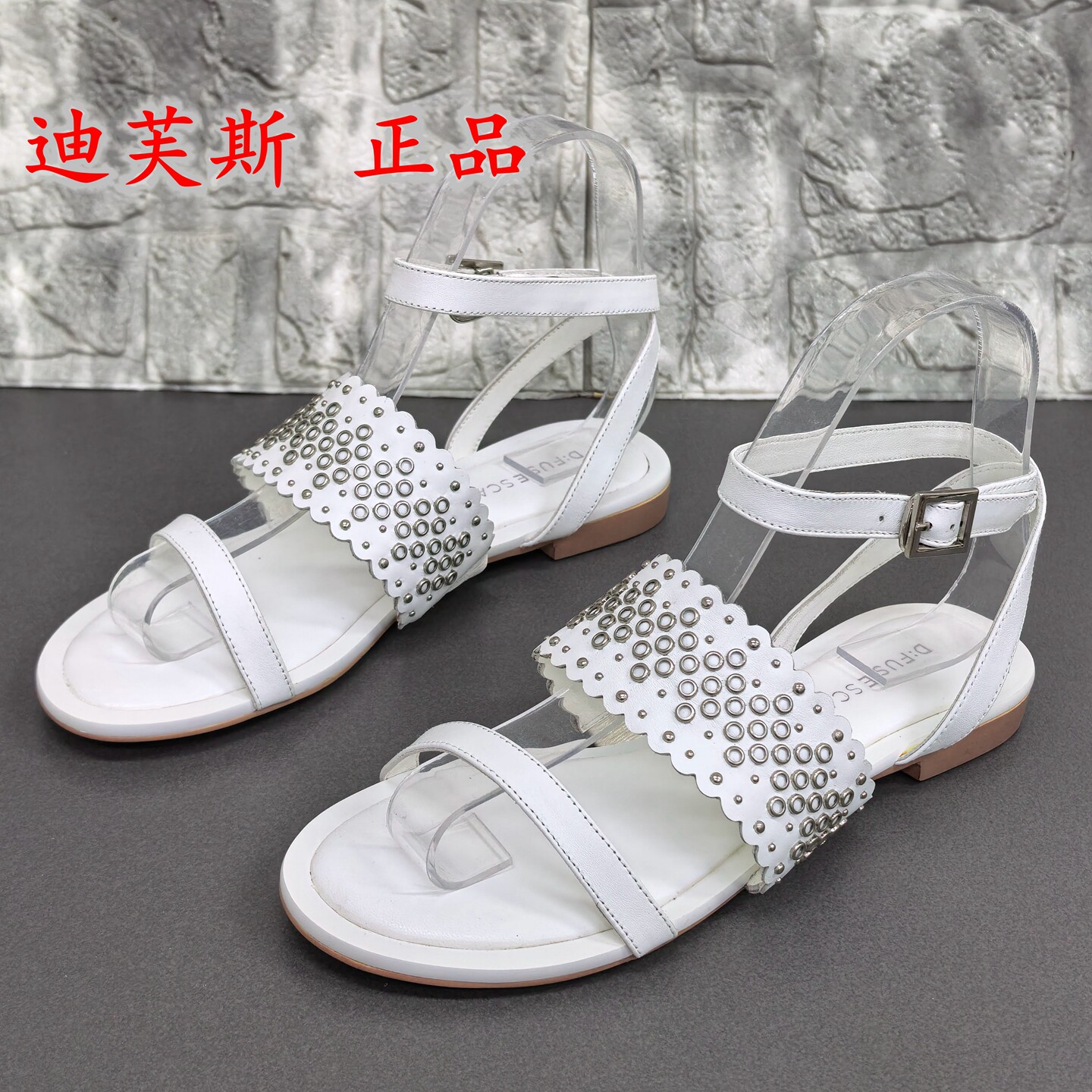 3435码品牌断码处理夏季时尚平底露趾真皮百搭舒适一字扣女凉鞋潮