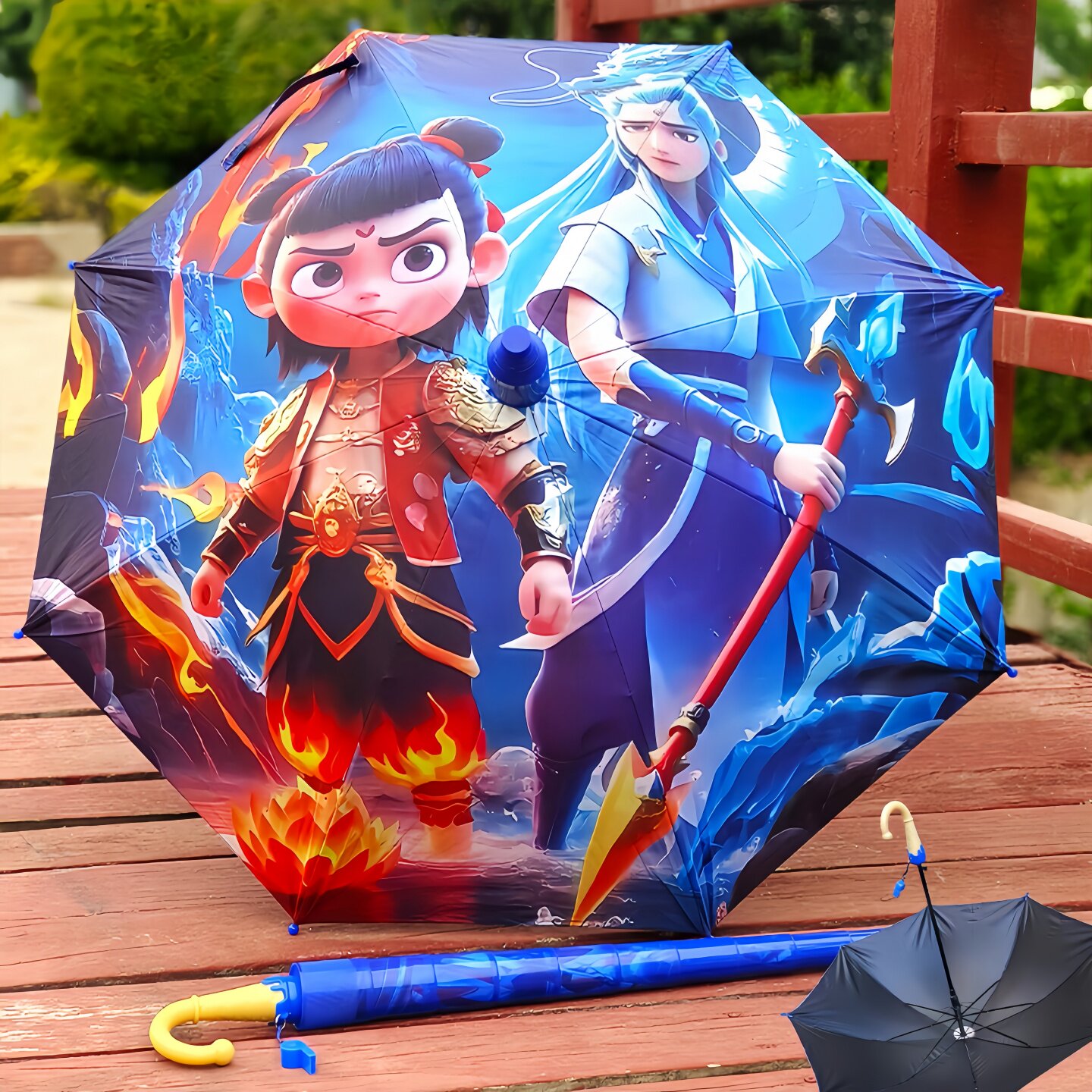 哪吒卡通动漫儿童雨伞幼儿园小学生遮阳防晒童晴雨伞卡皮巴拉防雨