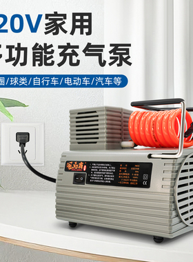 220V家用充气泵地库汽车轮胎打气泵气柱泡袋足球电动打气机PM200