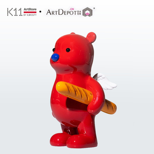 K11潮玩 张占占 熊雕塑艺术品摆件嗨限量签名艺术情侣节日送礼物