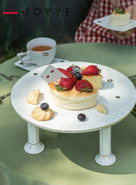 K11ArtStore JOYYE爱丽丝联名蛋糕盘陶瓷点心架高足甜品盘子礼物