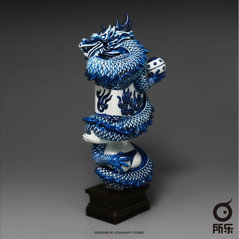 K11 ArtStore潮玩 所乐麻将baby化龙青花艺术家雕像家居高级摆件
