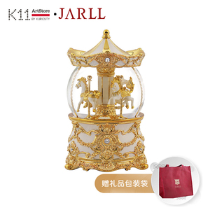 K11ArtStore JARLL赞尔加盖旋转木马水晶球音乐盒生日礼物