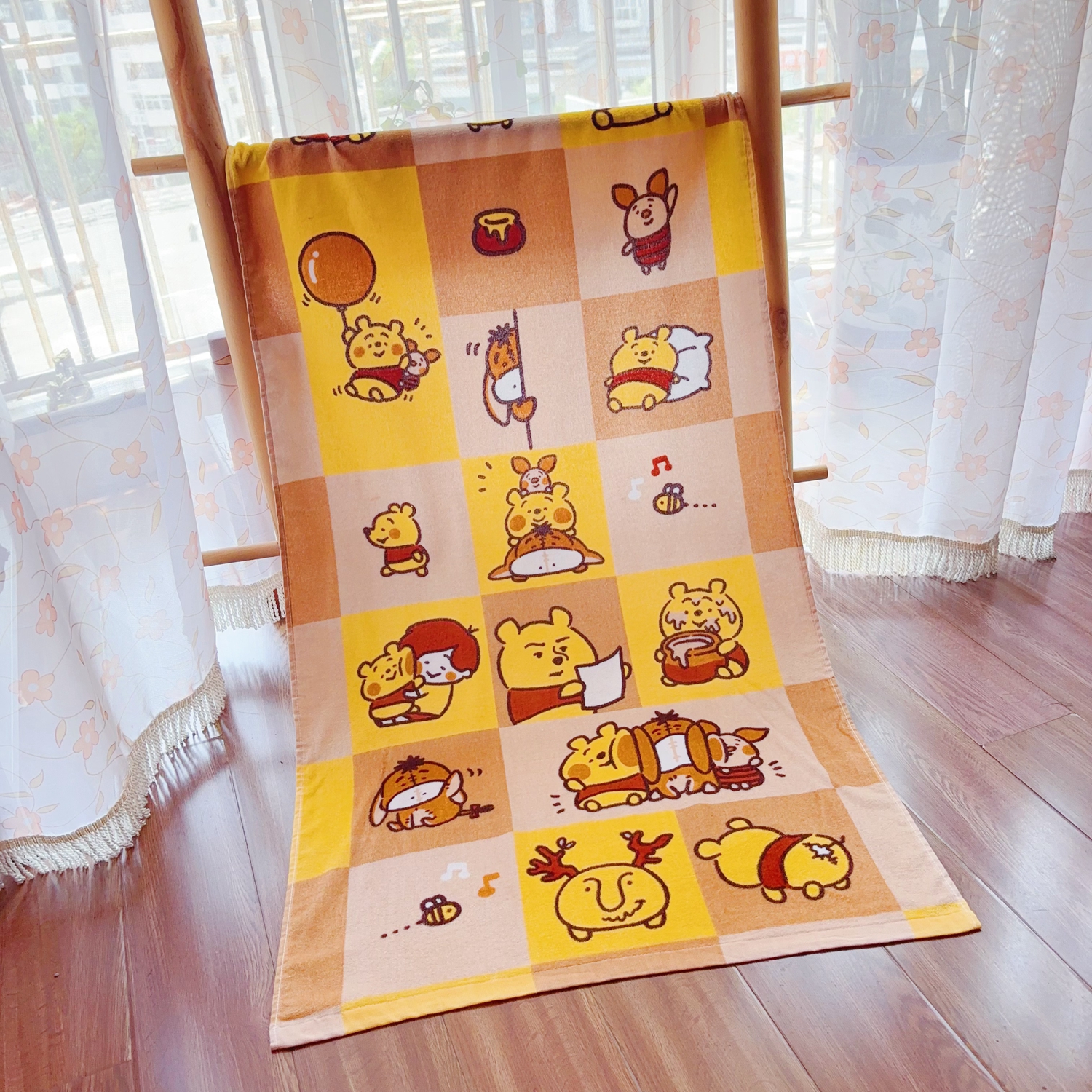 日单卡通成人儿童洗澡长方浴巾沙滩巾纯棉吸水柔软居家米奇微瑕