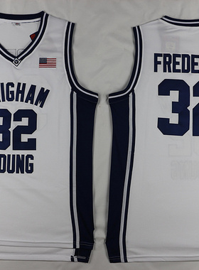 NCAA白色蓝色32#【杨百翰大学吉默·弗雷戴特】蓝球服