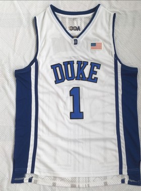 NCAA 杜克大学 1号 欧文白色蓝色黑色刺绣篮球服