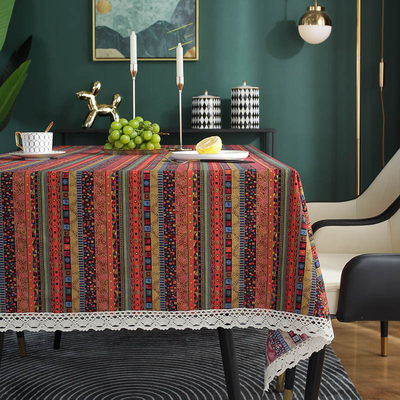 东南亚复古民族茶几泰式棉麻桌布