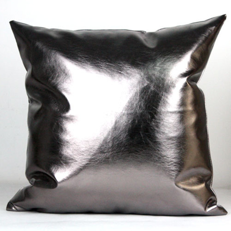 Simplicity Postmodern Metallic color Pillow sofa PU Soft leather Pillows automobile Cushion Office Pillows high-grade Lumbar pillowin the Home Fabric , Pillow/Pillow  category - from Buy2taobao.com to provide professional Taobao agent buy service