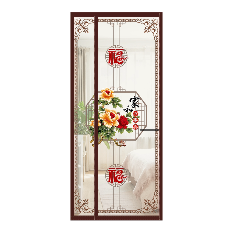 新款侧开防蚊门帘磁性全磁条