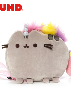 美国gund 可爱卡通宝宝小背包Pusheen胖吉猫彩虹款婴幼儿童双肩包