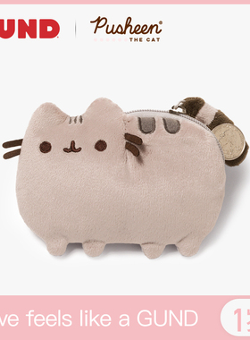 gund 毛绒零钱包PUSHEEN胖吉猫可爱手拿包化妆包零钱袋送女生礼物