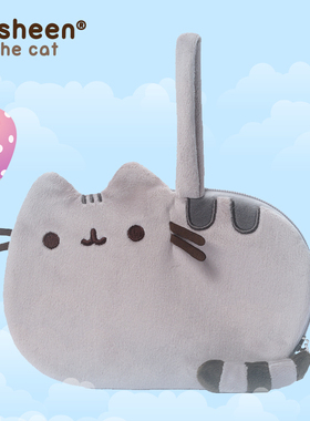 美国gund 毛绒零钱包PUSHEEN胖吉猫女生迷你可爱手拿包化妆硬币包