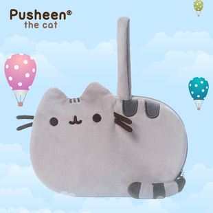 毛绒零钱包PUSHEEN胖吉猫女生迷你可爱手拿包化妆硬币包 美国gund