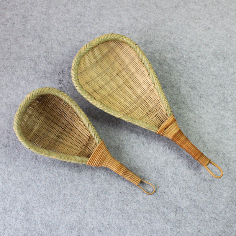 竹制品 竹编 竹漏勺 厨房 家用纯手工 竹勺子 长柄勺 捞面勺 笊篱