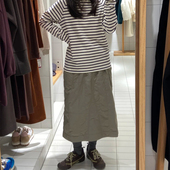 感绗棉中长款 素然半身裙0系列24冬女士新品 休闲工装 半裙A0243SK06